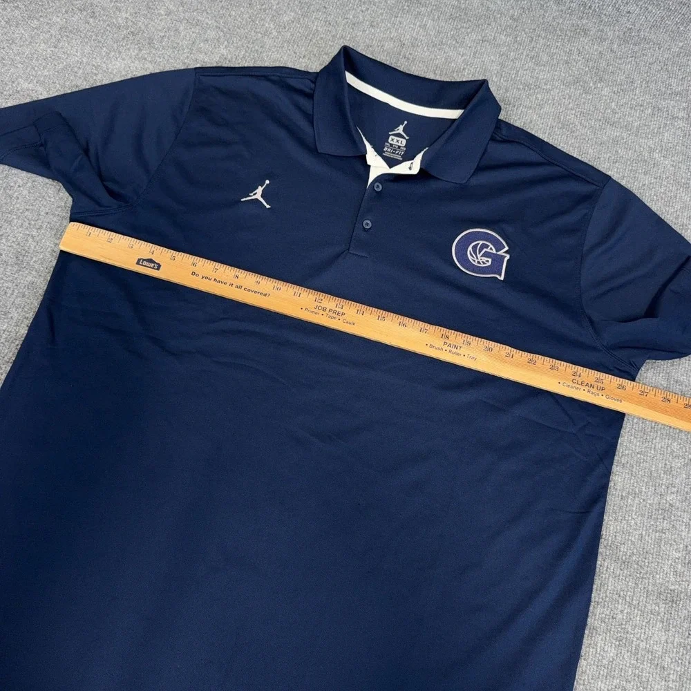 Georgetown Hoyas Nike Air Jordan Golf Polo Men 2XL Navy Blue Golf Dri-Fit Logo